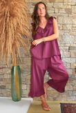 Larc Frill Kick Pant Aubergine